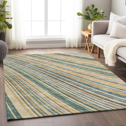 Premium Machine Washable Mayfield AMF981 Beige 3' x 5' Rug