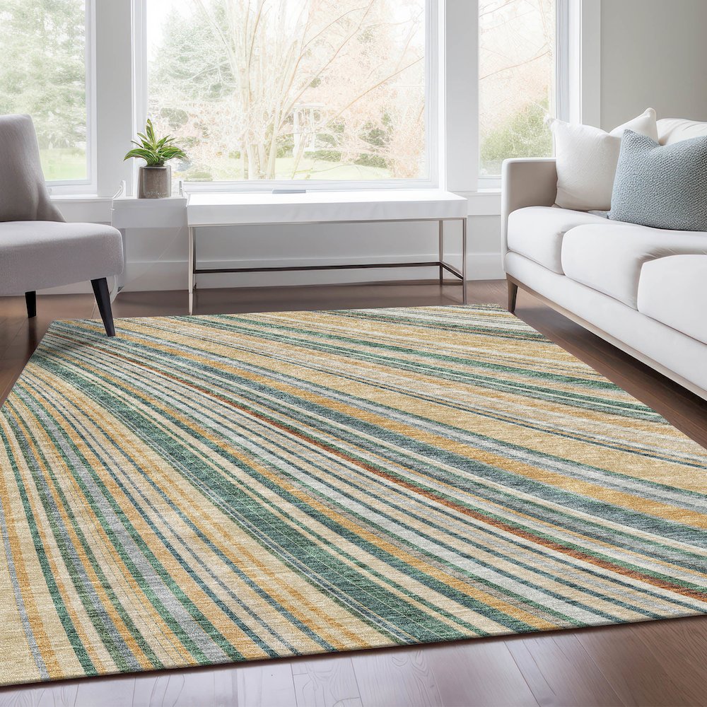 Premium Machine Washable Mayfield AMF981 Beige 3' x 5' Rug