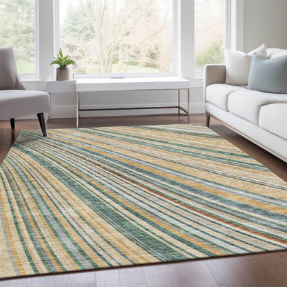 Premium Machine Washable Mayfield AMF981 Beige 3' x 5' Rug