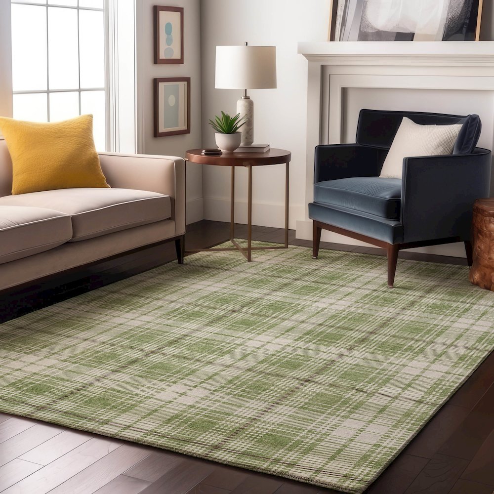 Premium Machine Washable Mayfield AMF993 Aloe 3' x 5' Rug