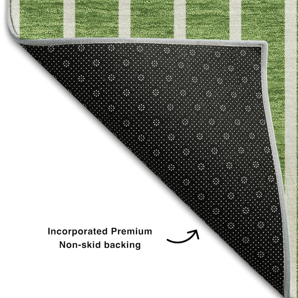 Premium Machine Washable Mayfield AMF994 Green 2'3" x 7'6" Runner Rug