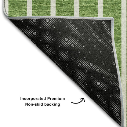 Premium Machine Washable Mayfield AMF994 Green 2'3" x 7'6" Runner Rug