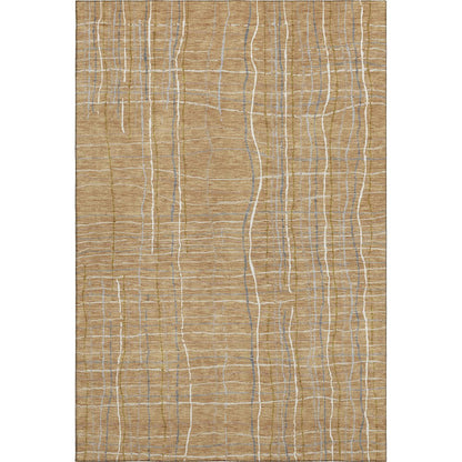 Premium Machine Washable Mayfield AMF998 Gold 3' x 5' Rug