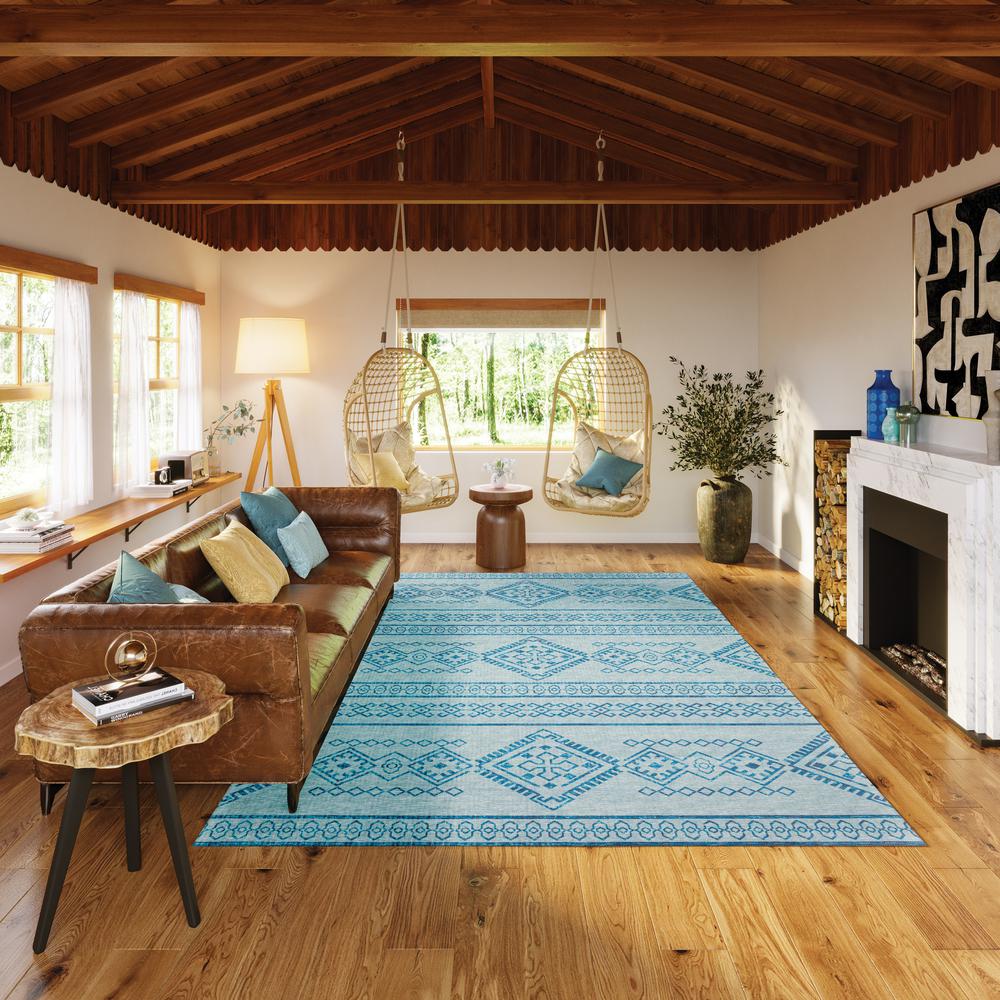 Indoor/Outdoor Sedona SN14 Sky Washable 3' x 5' Rug
