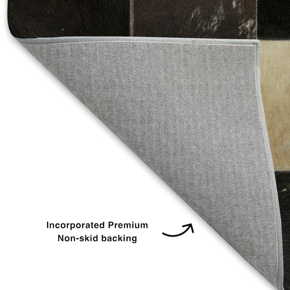 Luxury Washable Indoor/Outdoor Bozeman Black 2'3" x 7'6" Runner Rug