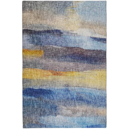 Luxury Washable Boca Blue 3' x 5' Rug