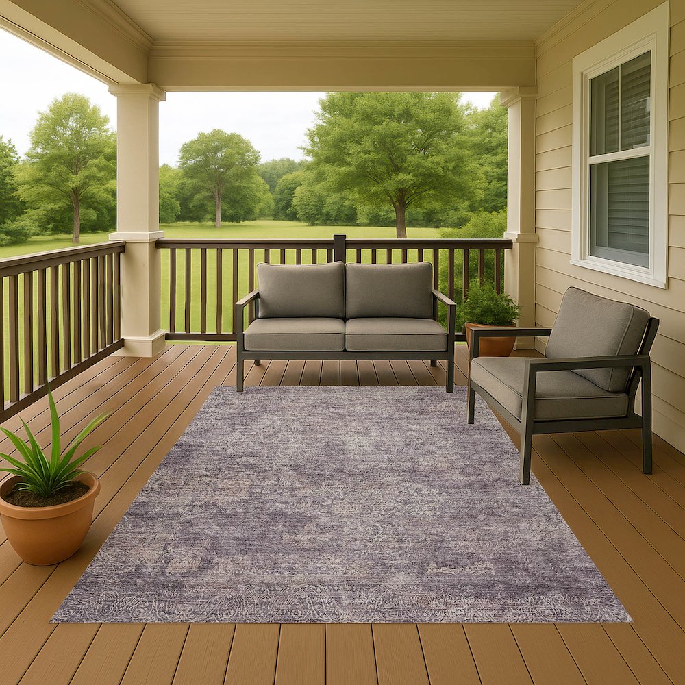 Luxury Washable Indoor/Outdoor Burano Plum 3' x 5' Rug