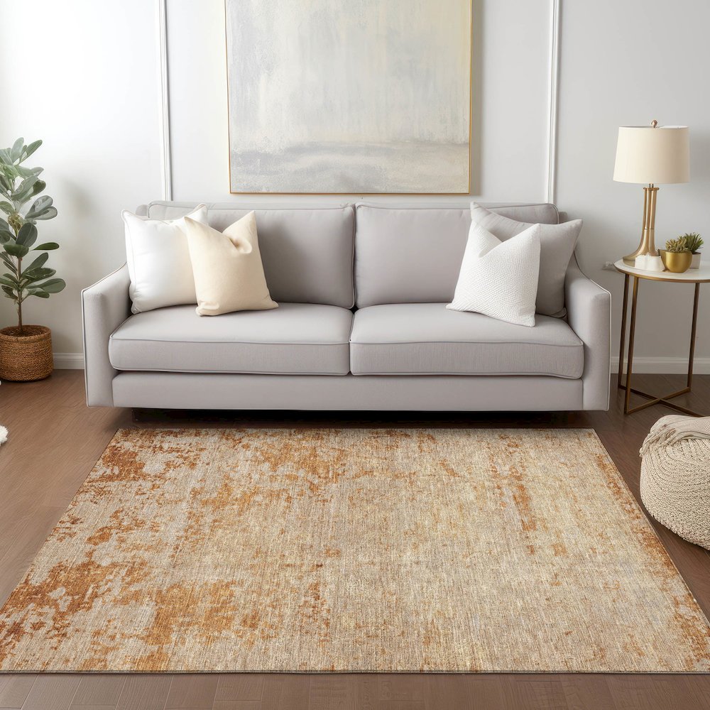 Luxury Washable Indoor/Outdoor Burano Copper 3' x 5' Rug