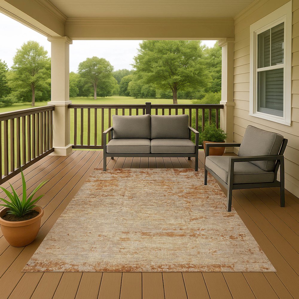 Luxury Washable Indoor/Outdoor Burano Copper 3' x 5' Rug