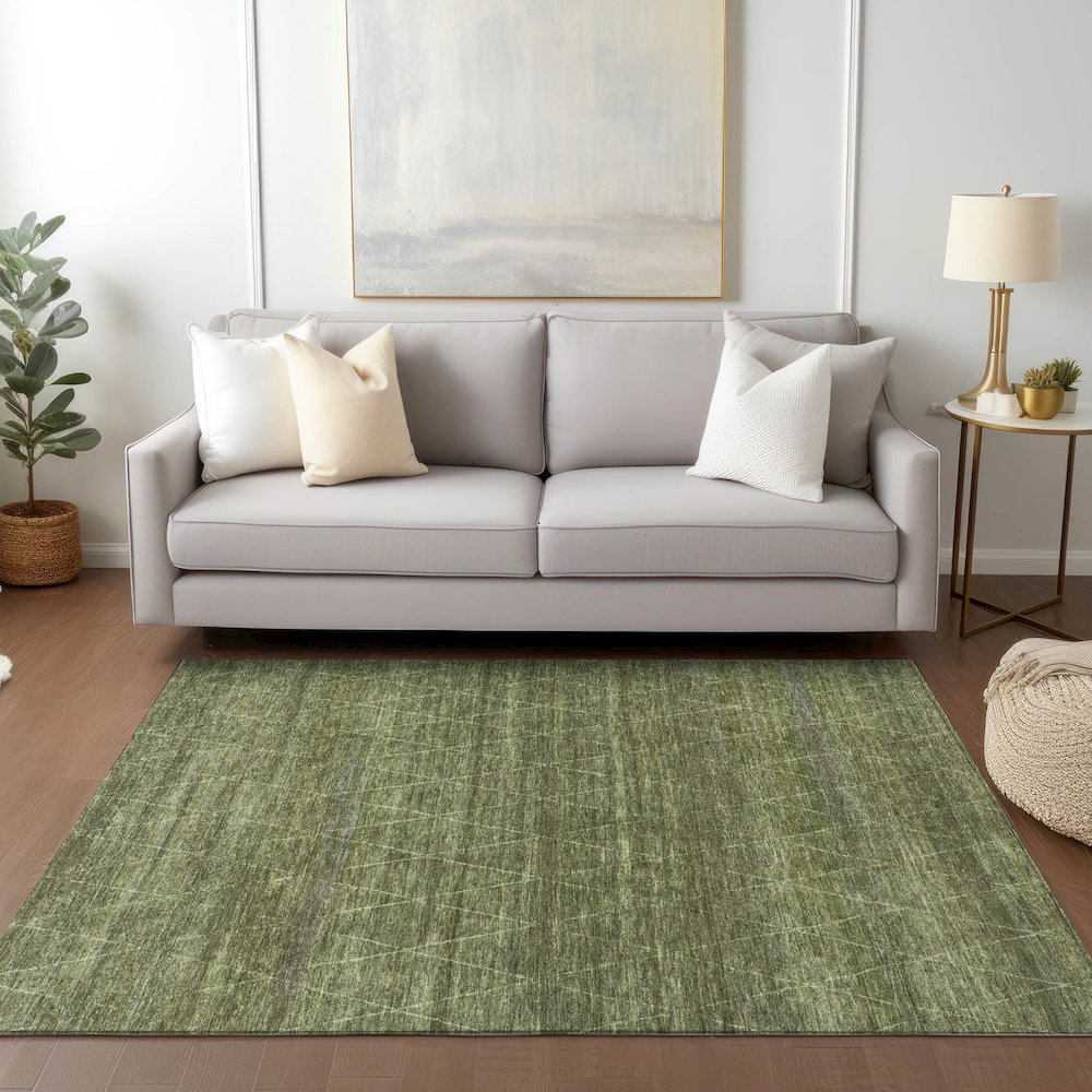 Luxury Washable Indoor/Outdoor Burano Olive 3' x 5' Rug