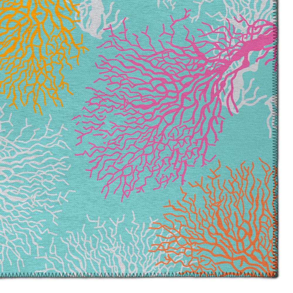 Indoor/Outdoor Seabreeze SZ3 Teal Washable 9' x 12' Rug