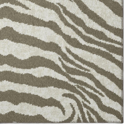 Safari Taupe Animal Animal Print 2'3" x 7'6" Runner Rug Taupe ASF31
