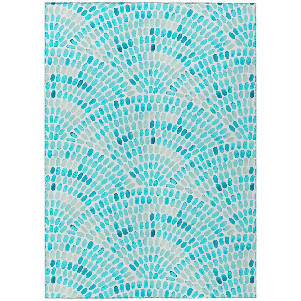 Indoor/Outdoor Surfside ASR37 Aqua Washable 3' x 5' Rug