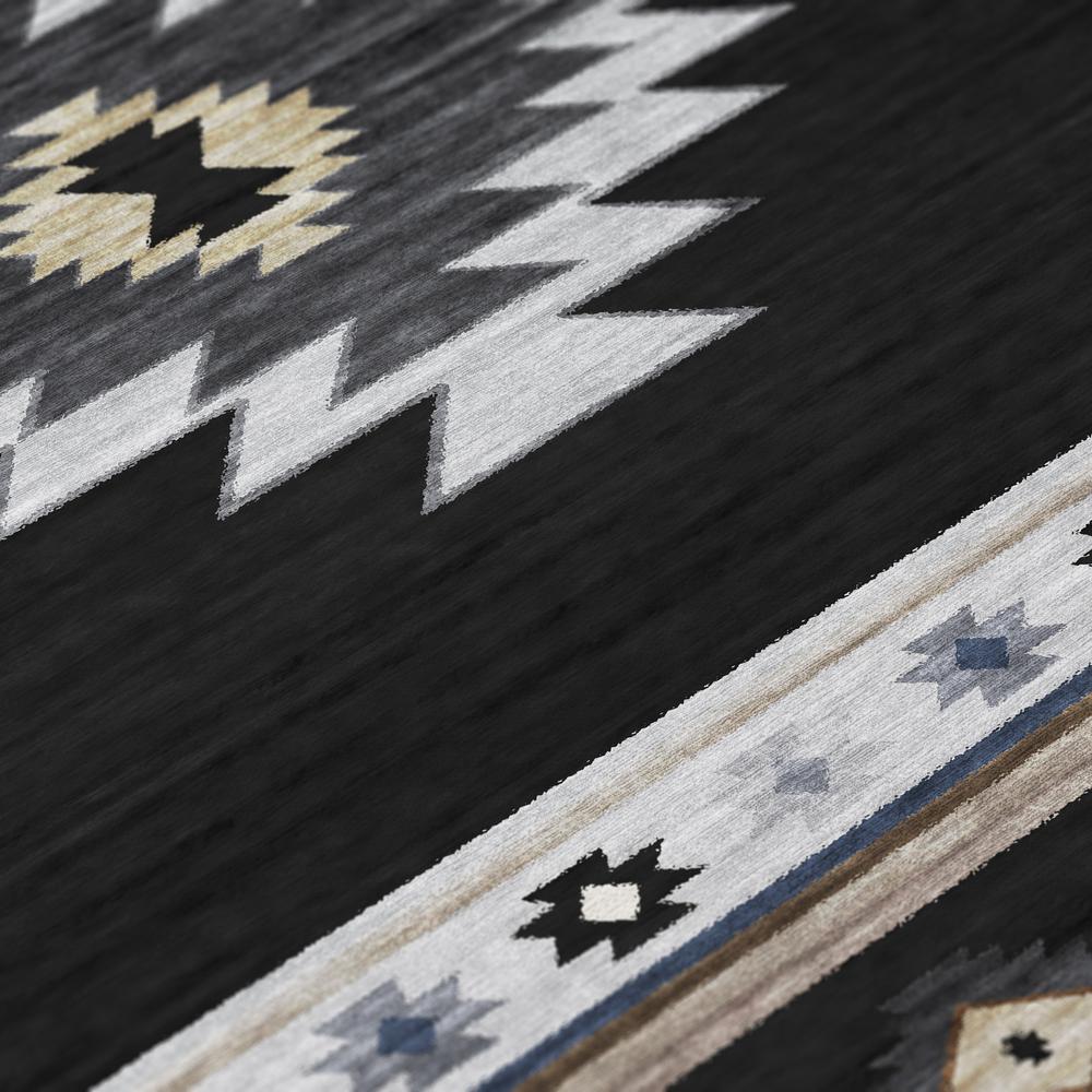 Indoor/Outdoor Phoenix PH4 Black Washable 10' x 14' Rug
