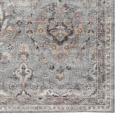 Indoor/Outdoor Marbella MB4 Silver Washable 2'3" x 7'6" Runner Rug