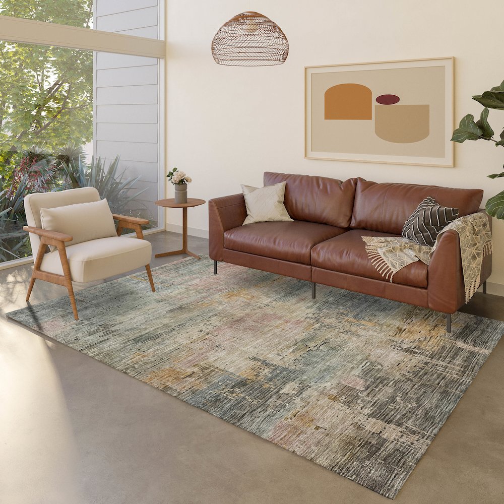 Luxury Washable Indoor/Outdoor Kochi Granite 3' x 5' Rug