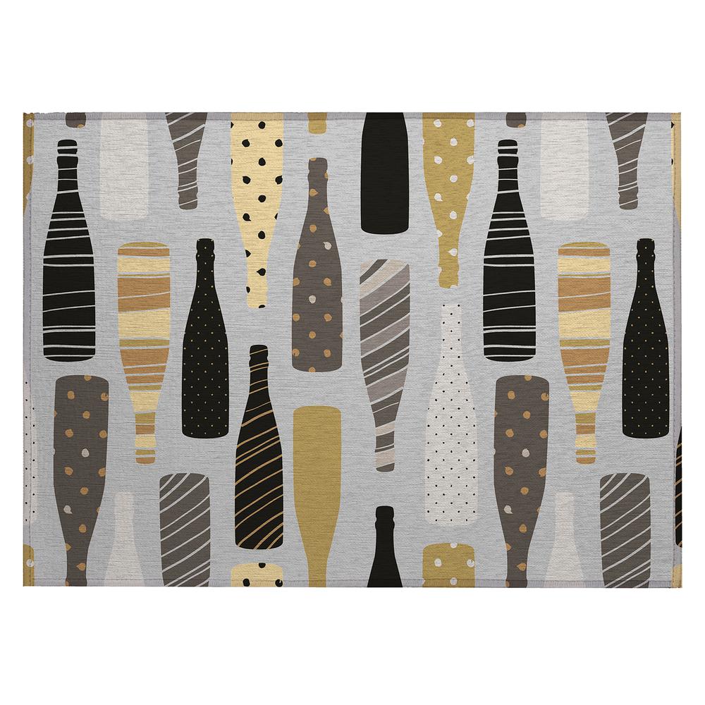 Indoor/Outdoor Kendall KE12 Silver Washable 2'3" x 7'6" Runner Rug