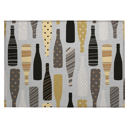 Indoor/Outdoor Kendall KE12 Silver Washable 2'3" x 7'6" Runner Rug