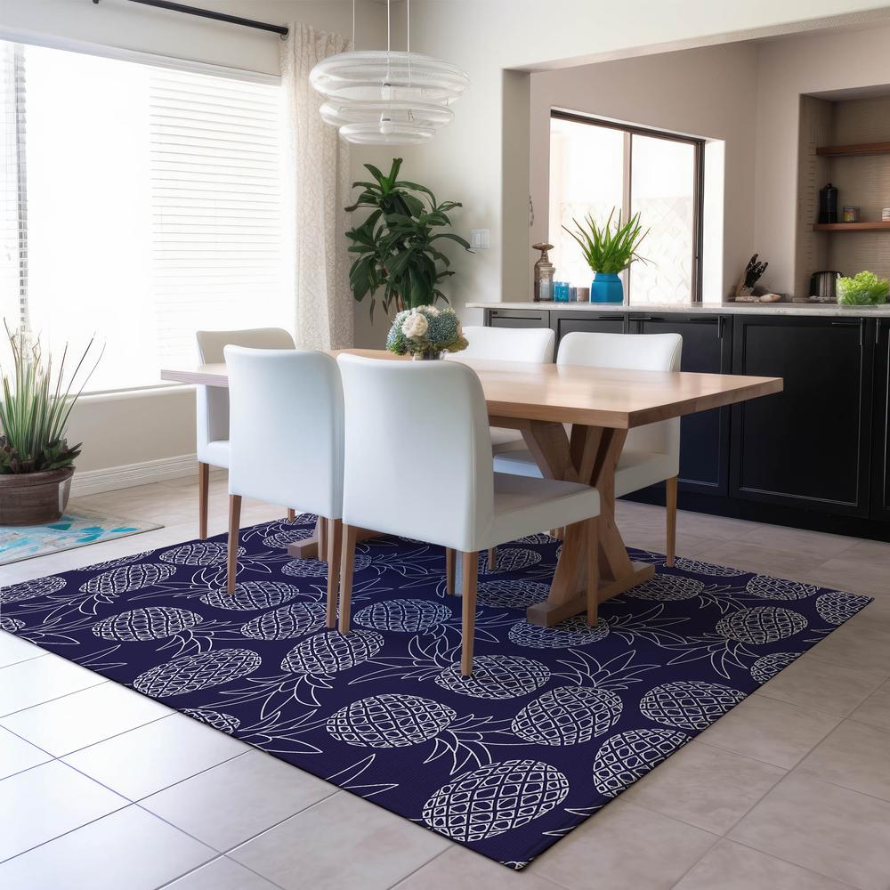 Indoor/Outdoor Kendall KE6 Navy Washable 2'6" x 3'10" Rug