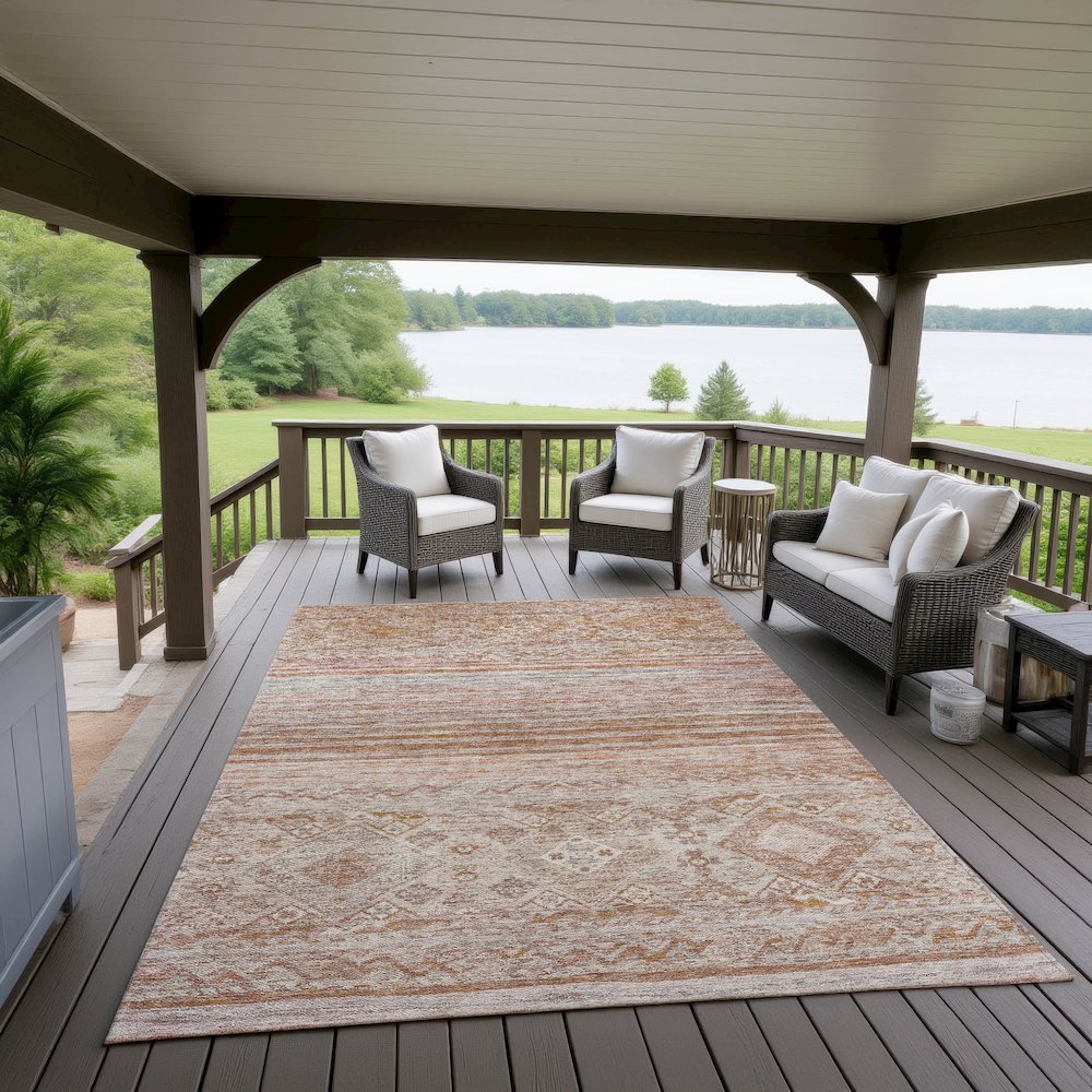 Indoor/Outdoor Karaj Copper 3' x 5' Rug