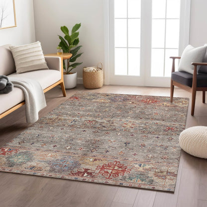 Indoor/Outdoor Karaj Gray 3' x 5' Rug
