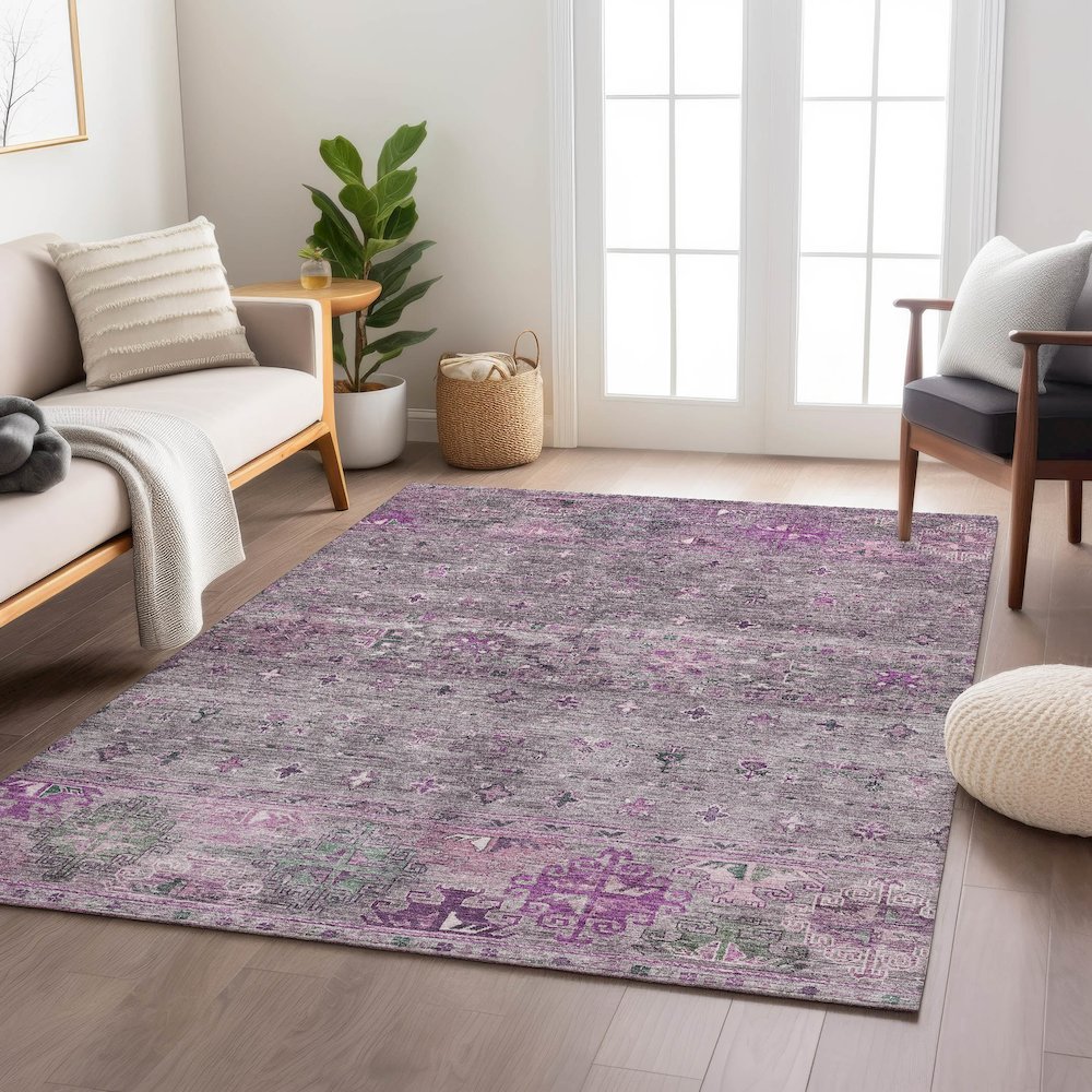 Indoor/Outdoor Karaj Purple 3' x 5' Rug