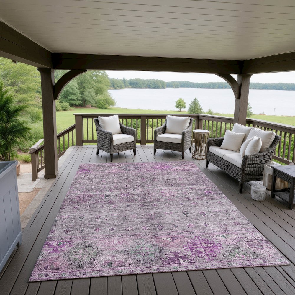 Indoor/Outdoor Karaj Purple 3' x 5' Rug