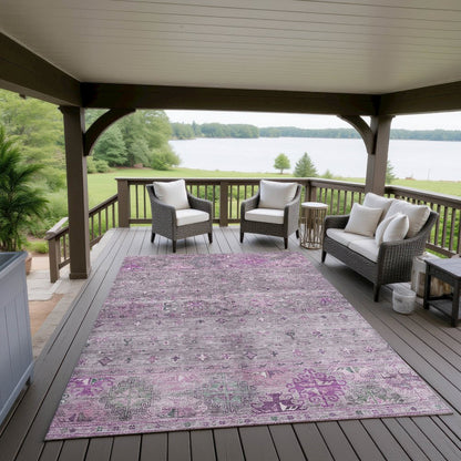 Indoor/Outdoor Karaj Purple 3' x 5' Rug