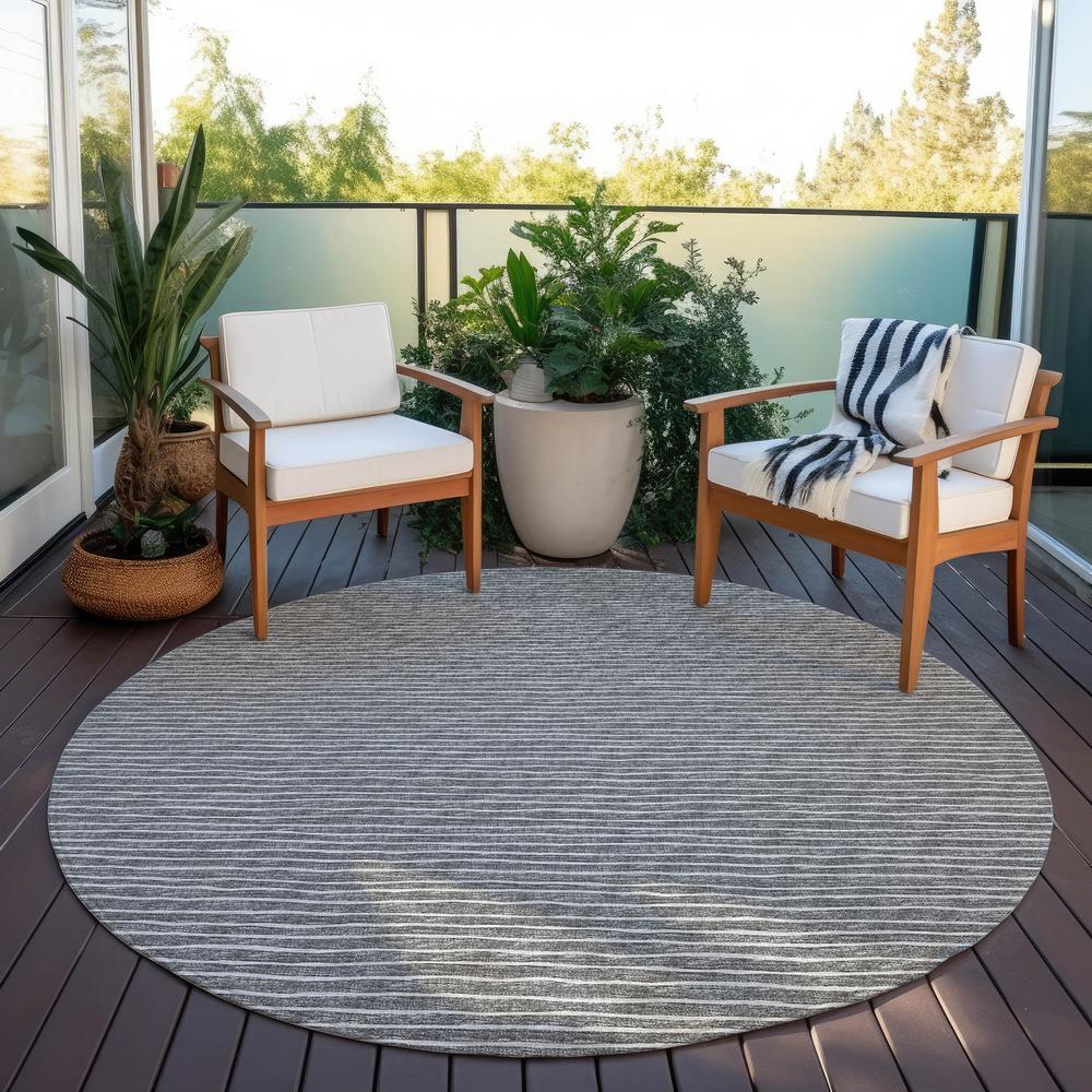 Indoor/Outdoor Laidley LA1 Grey Washable 4' x 4' Rug