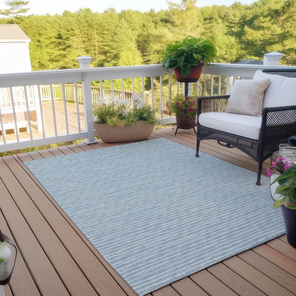 Indoor/Outdoor Laidley LA1 Sky Blue Washable 3' x 5' Rug