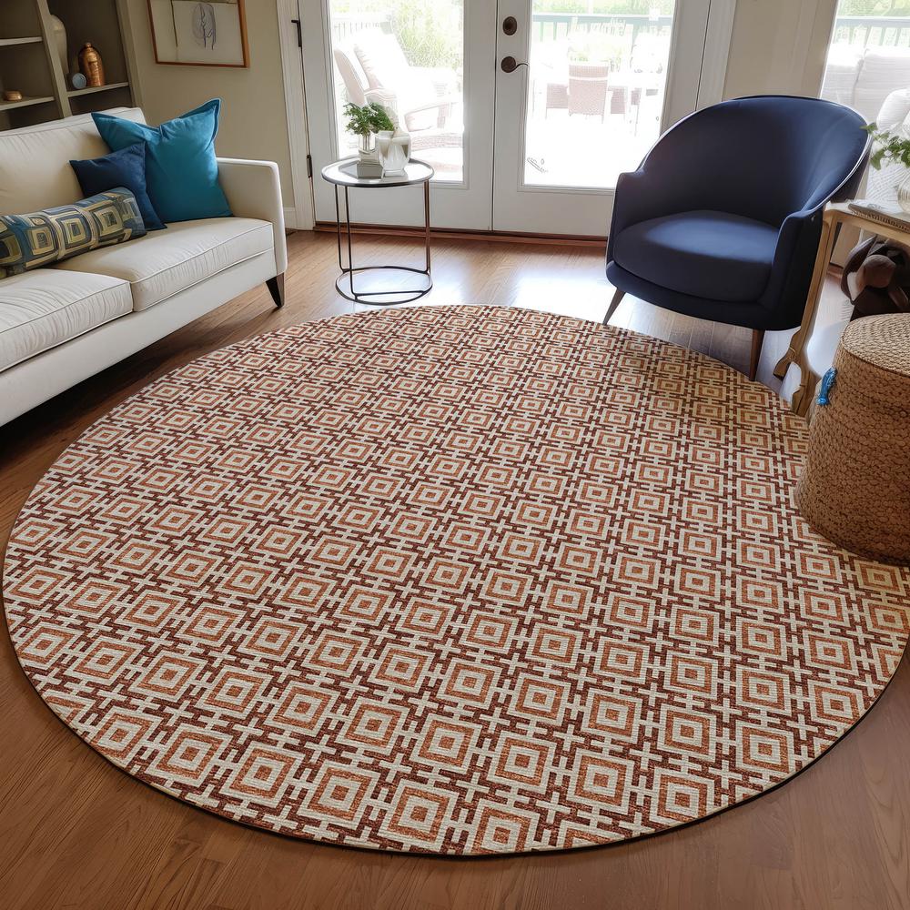 Indoor/Outdoor Marlo MO1 Paprika Washable 4' x 4' Rug
