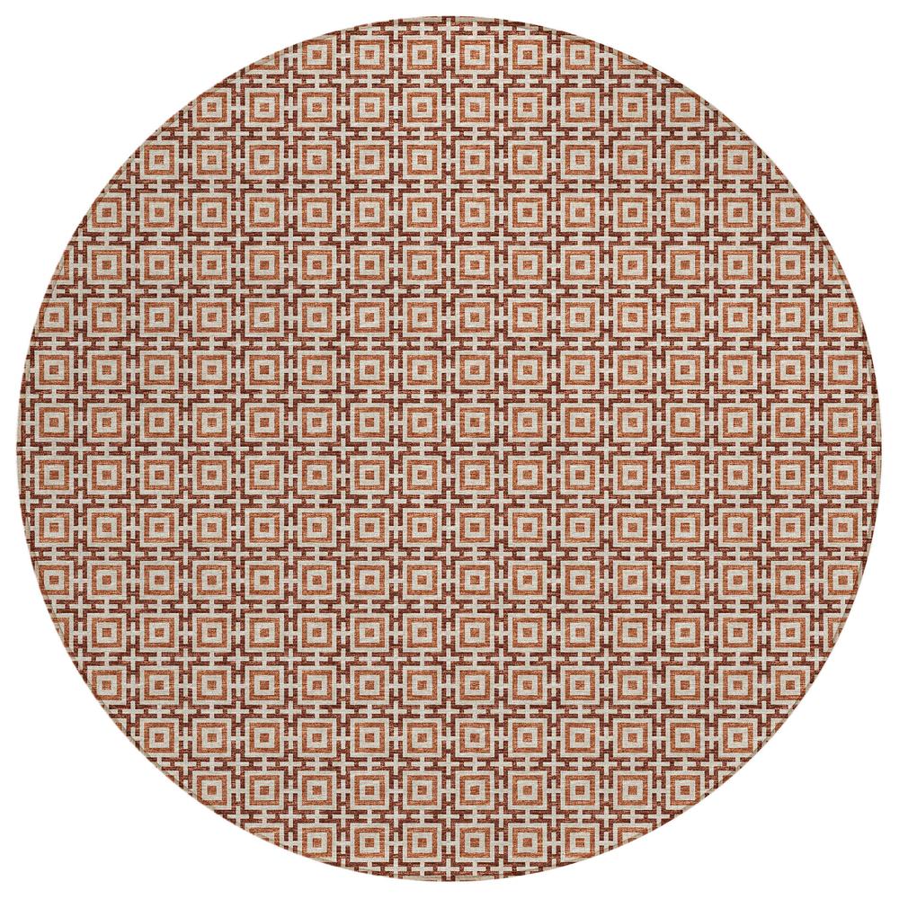 Indoor/Outdoor Marlo MO1 Paprika Washable 4' x 4' Rug