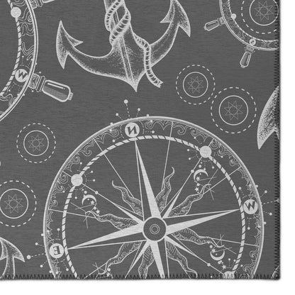 Indoor/Outdoor Harpswell AHP39 Smoke Washable 1'8" x 2'6" Rug