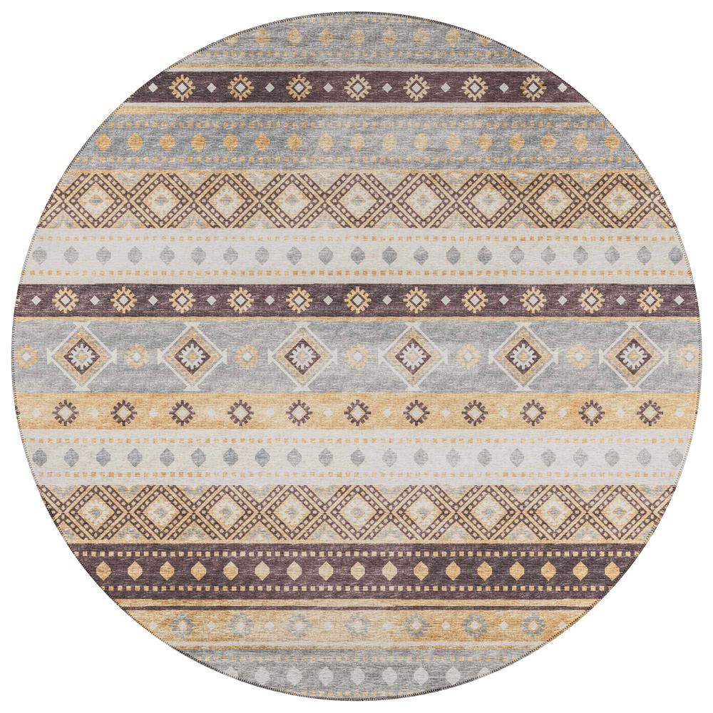 Indoor/Outdoor Sedona SN12 Goldenrod Washable 4' x 4' Round Rug