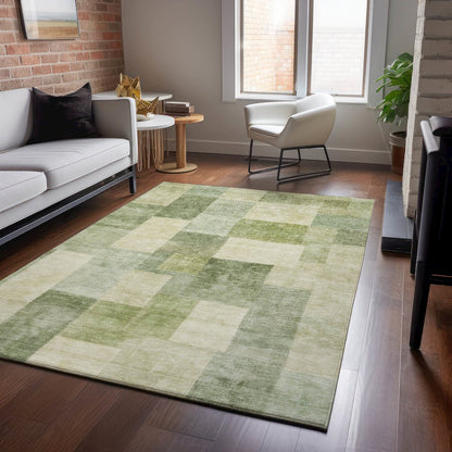 Machine Washable Indoor/Outdoor Pacifica Aloe 3' x 5' Rug