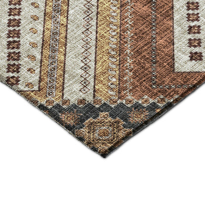 Luxury Washable Indoor/Outdoor Portico Copper 2'3" x 7'6" Runner Rug