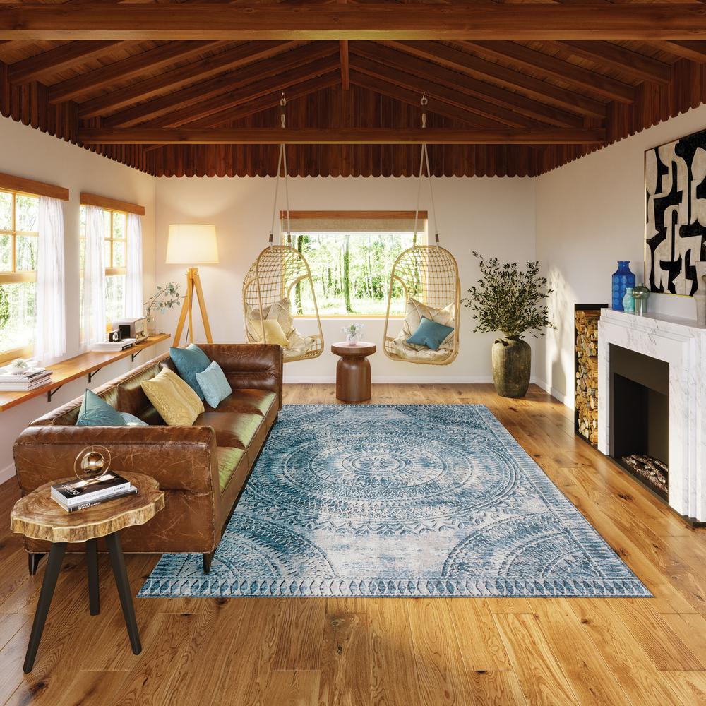 Indoor/Outdoor Sedona SN7 Indigo Washable 3' x 5' Rug
