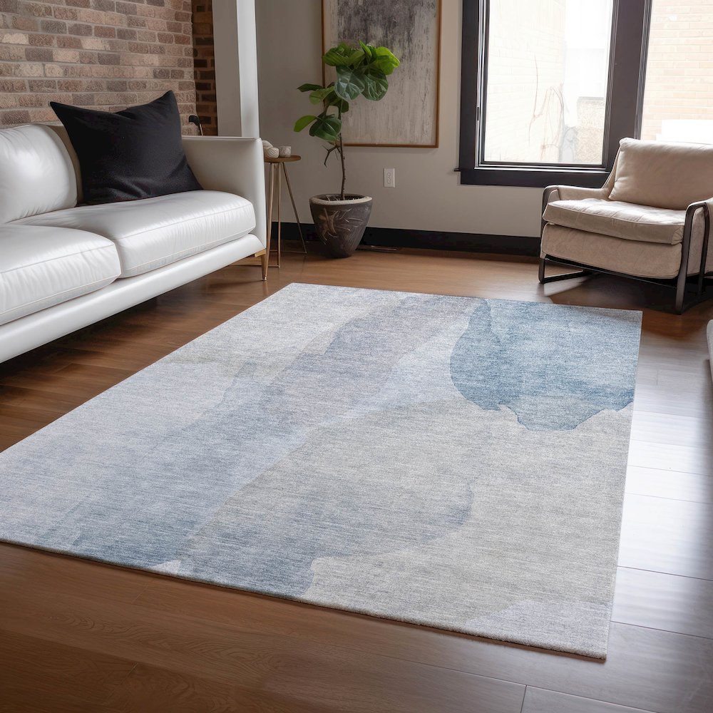 Luxury Washable Indoor/Outdoor Ravenna Sky 3' x 5' Rug