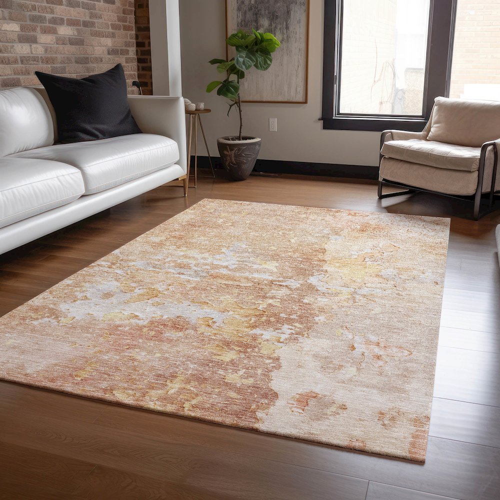Luxury Washable Indoor/Outdoor Ravenna Salmon 3' x 5' Rug