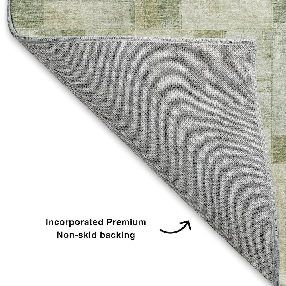 Luxury Washable Indoor/Outdoor Ravenna Sage 2'3" x 7'6" Runner Rug