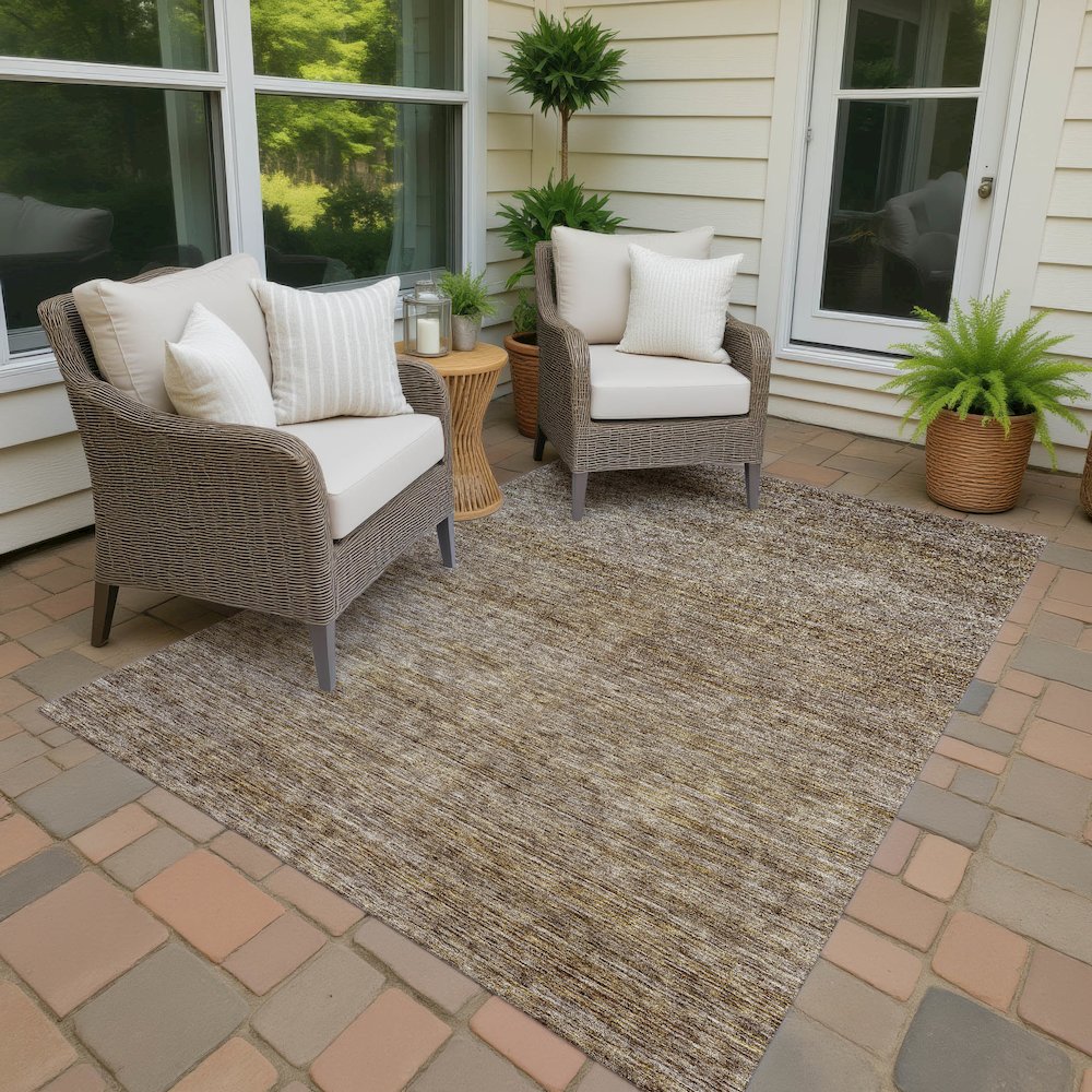 Luxury Washable Indoor/Outdoor Soft Essentials SE1 Brown 2'6" x 3'10" Rug
