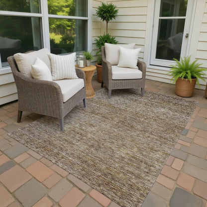 Luxury Washable Indoor/Outdoor Soft Essentials SE1 Brown 2'6" x 3'10" Rug