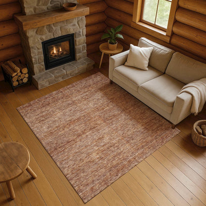 Luxury Washable Indoor/Outdoor Soft Essentials SE1 Orange 3' x 5' Rug