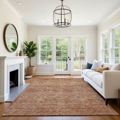 Luxury Washable Indoor/Outdoor Soft Essentials SE1 Orange 3' x 5' Rug