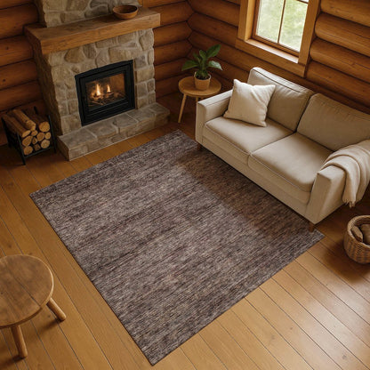Luxury Washable Indoor/Outdoor Soft Essentials SE1 Brown 3' x 5' Rug