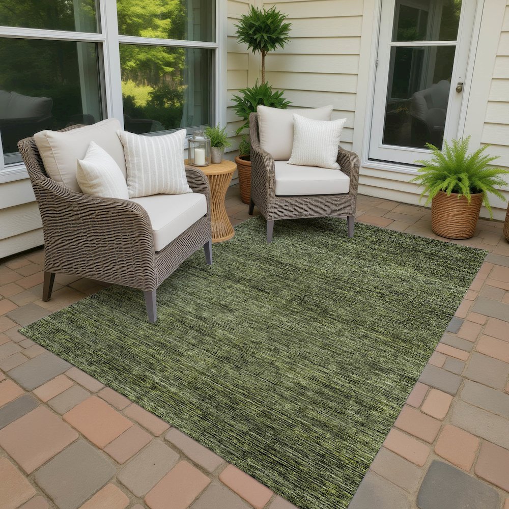 Luxury Washable Indoor/Outdoor Soft Essentials SE1 Green 2'6" x 3'10" Rug