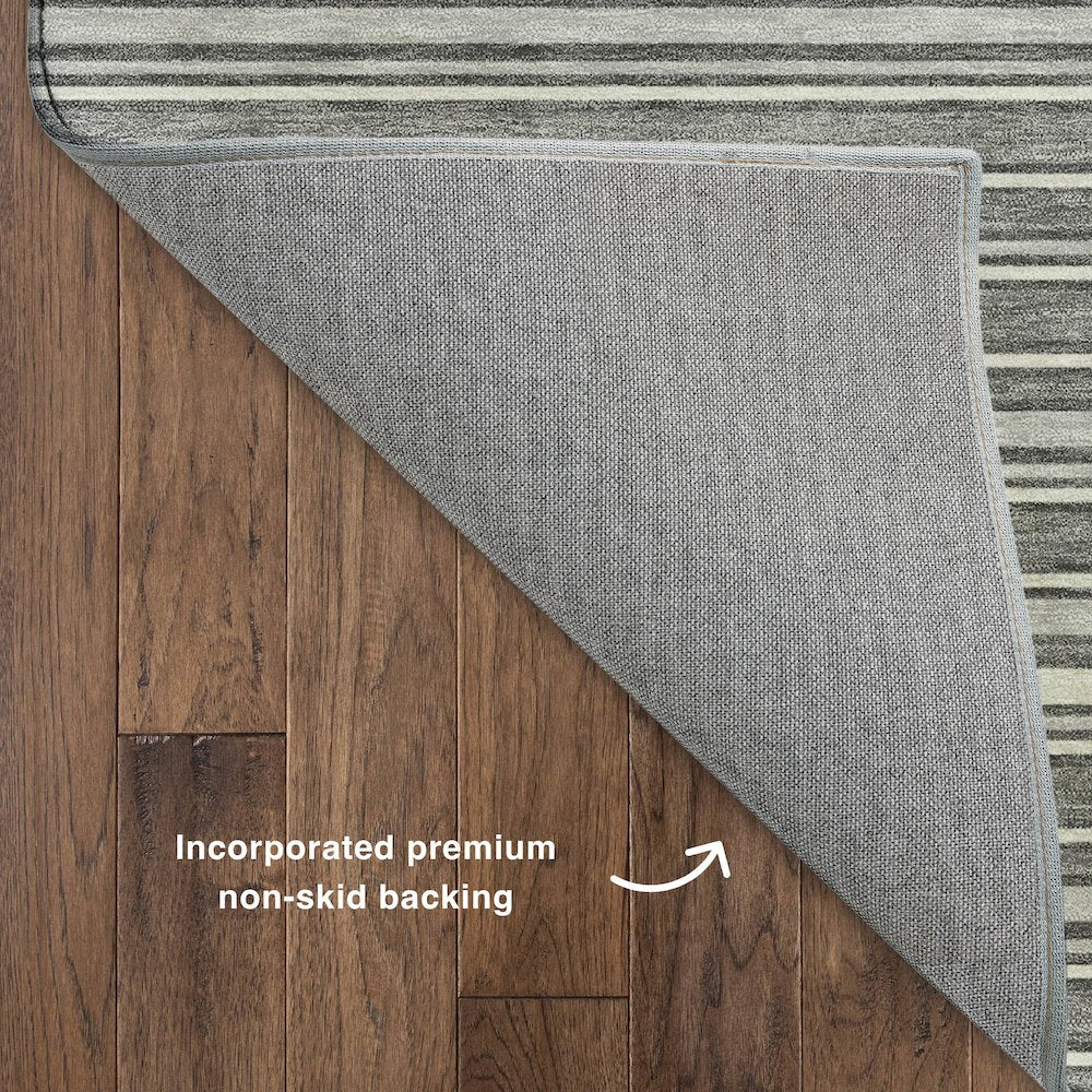 Luxury Washable Indoor/Outdoor Soft Essentials SE2 Gray 2'3" x 7'6" Runner Rug