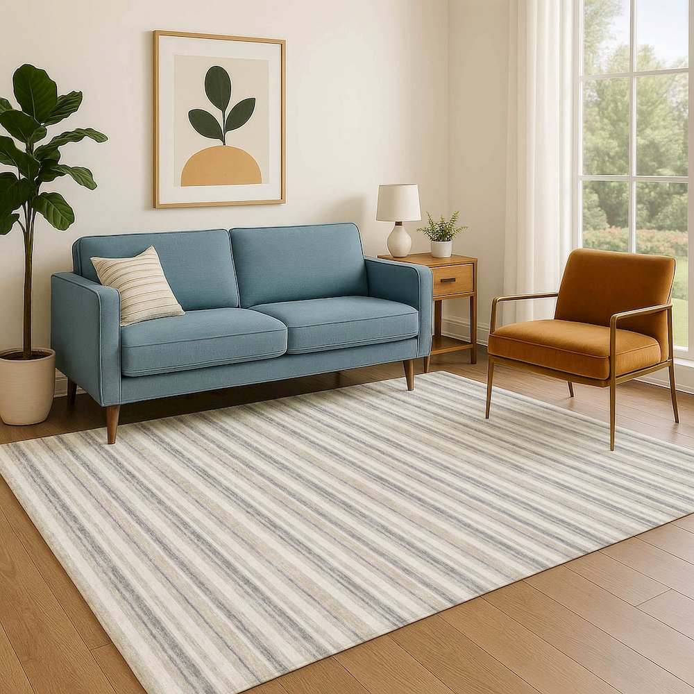 Luxury Washable Indoor/Outdoor Soft Essentials SE2 Gray 3' x 5' Rug