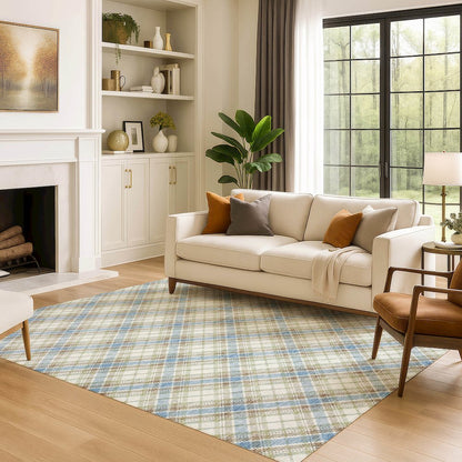 Luxury Washable Indoor/Outdoor Soft Essentials SE3 Blue 3' x 5' Rug