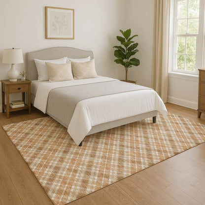 Luxury Washable Indoor/Outdoor Soft Essentials SE3 Orange 3' x 5' Rug